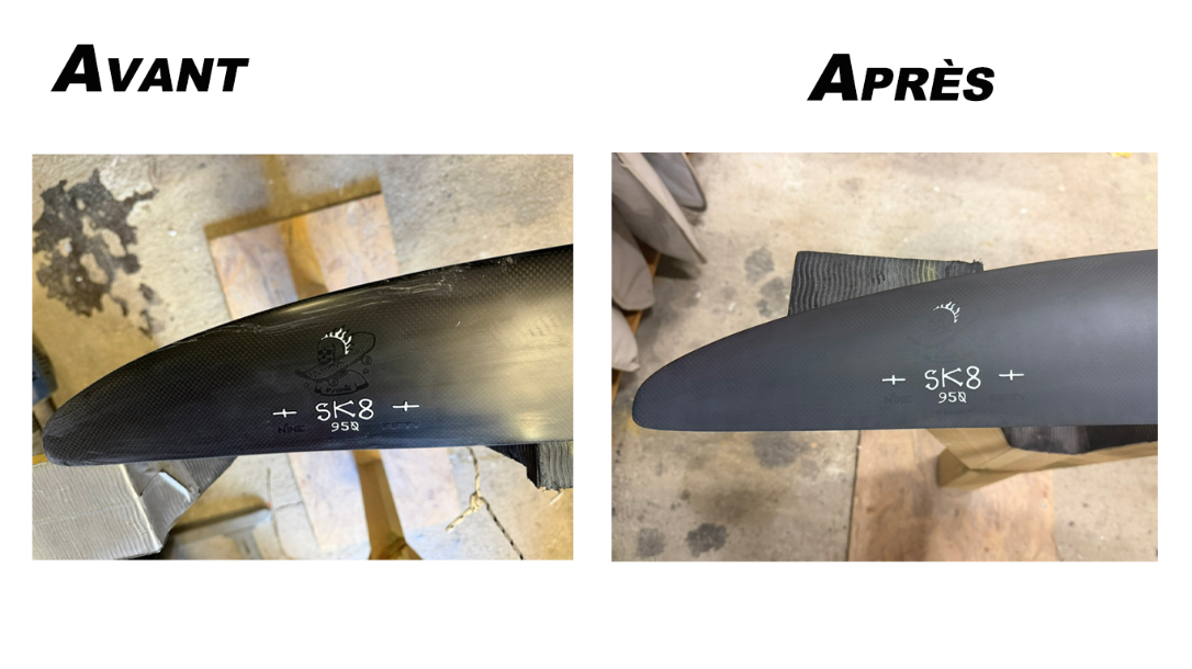 Avant / Après réparation d'un foil