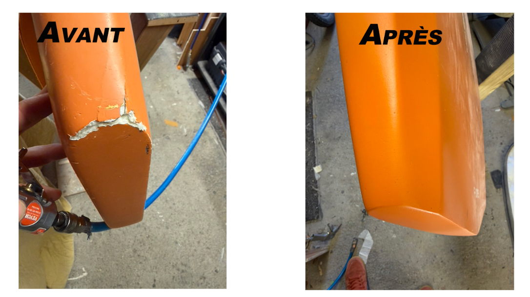 avant / après réparation boards