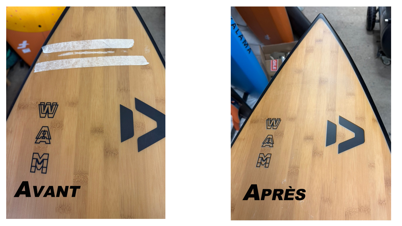 avant / après réparation boards